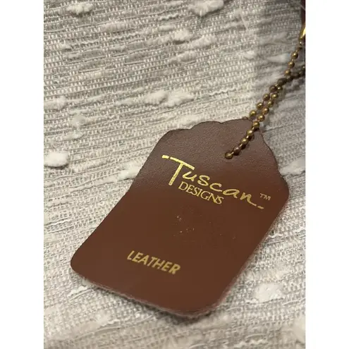 Tuscan Designs Leather Hand Tooled Travel Jewelry Bag Compact Zippers