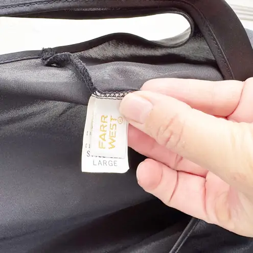 Farr West Vintage Satin Sleek Reversible Camisole Tank Top Black Style 123 Large