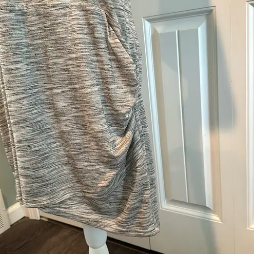 Coco + Carmen XXL Faux Wrap Heathered Gray Ruched Dress