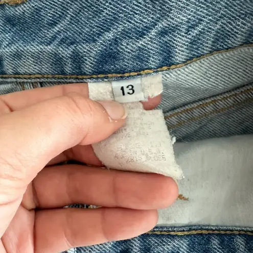 Vintage Denim Shorts with lace trim Waist 31'' USA made Blue