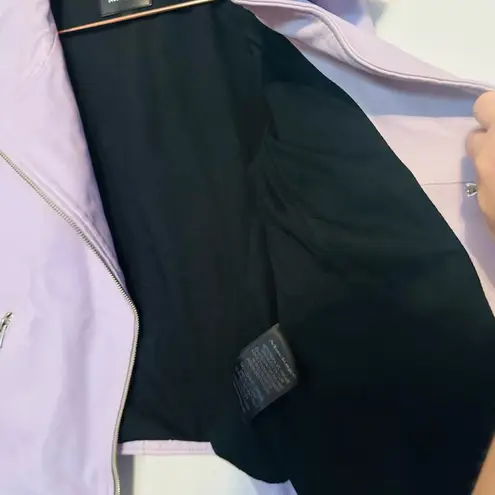 Mackage Women's Sandy Genuine Lilac Lamb Leather Moto Jacket Size Small