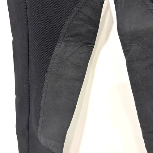 Black Equestrian Riding Pants Leggings Tights Ribbed Patch Size 6