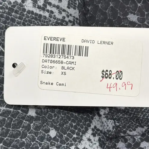 David Lerner Evereve NWT Black Gray Snake Print Cami Size XS