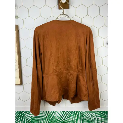 Hutch from Anthropologie Brown Faux Suede Open Front Jacket - Size - Medium
