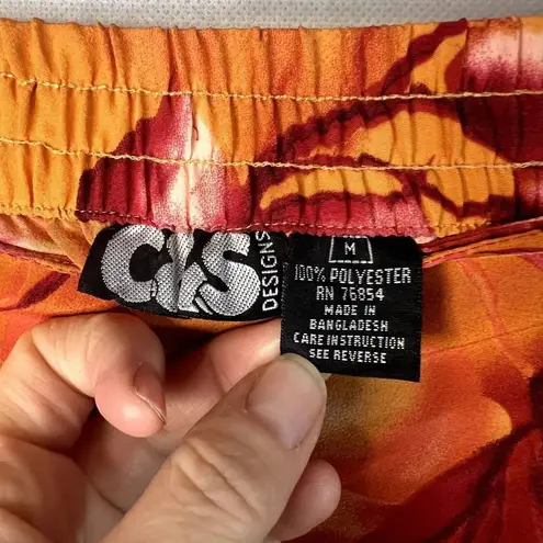 C&S Designs Tropical Maxi Wrap Skirt Size Medium Orange