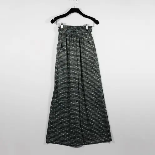 Claudie Pierlot Satin Floaty Wide Leg Mid Rise Small Horse Print Trousers Pants