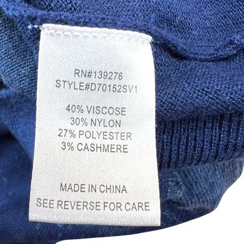 Daniel Rainn Ari V-Neck Floral Sweater Blue Navy Size Small