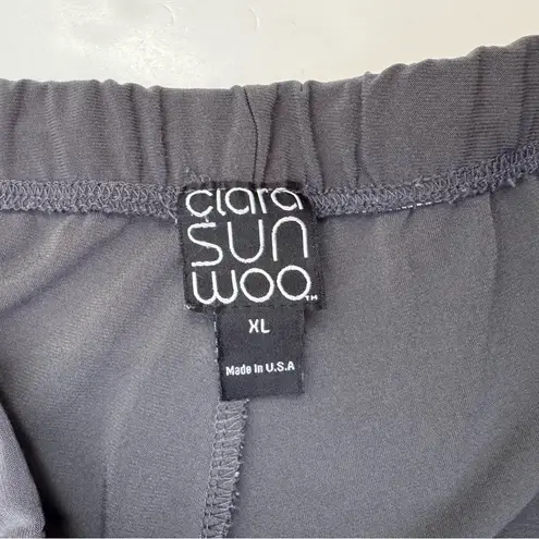 Clara Sunwoo XL Gray Straight Leg Stretch Dress Pants Travel Charcoal Pull On