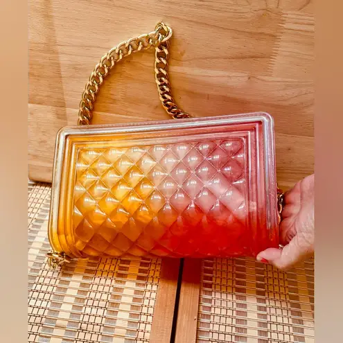 Risotto Orange pink jelly bean golden chain crossbody bag purse
