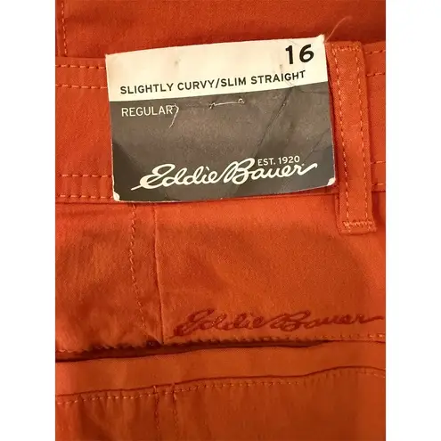 Eddie Bauer  Women's Pants Size 16 Rust Orange Slightly Curvy Slim Straight - Image 4