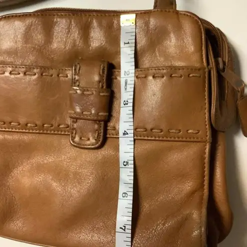 Hunt Club Brown Leather Saddle Bag – Adjustable Shoulder Strap & Inner Pocket