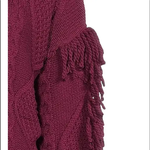 Time and Tru fringed boho cable knit crew neck sweater plus size XXXL (22) Purple