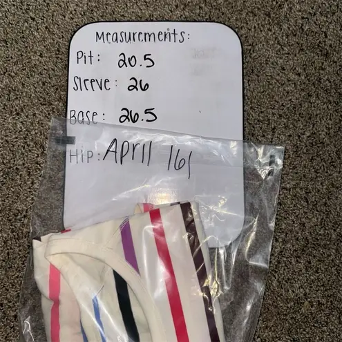 Talbots Women's Multicolor Stripe Long Sleeve Crew Neck Top Size L Red Size L