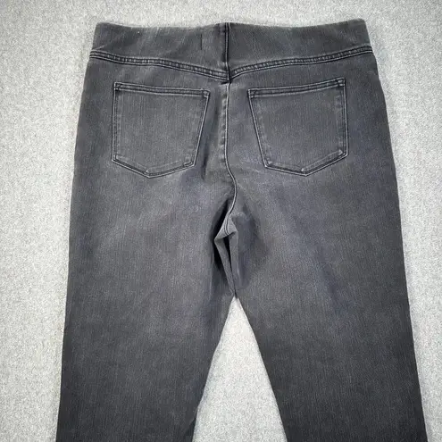 Soft Surroundings Black Denim Pull On Pants Women's Large Elastic Waist Straight - Image 9