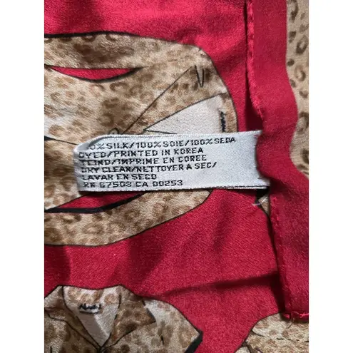 Vintage Collection XIIX Ltd 100% Silk 15" Square Scarf Hankie Handkerchief Red