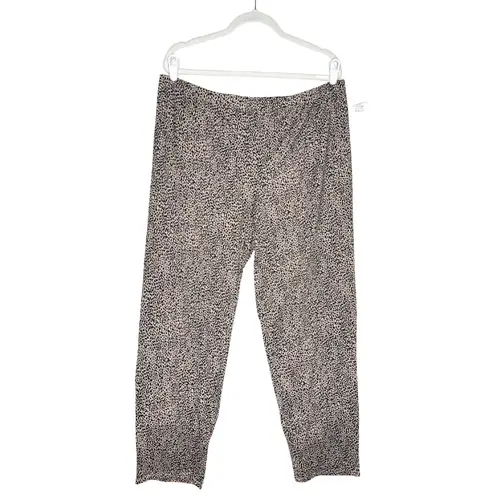 Alfani Intimates Leopard Long Sleeve Button Down Pajama Top & Bottoms Set XL Pjs