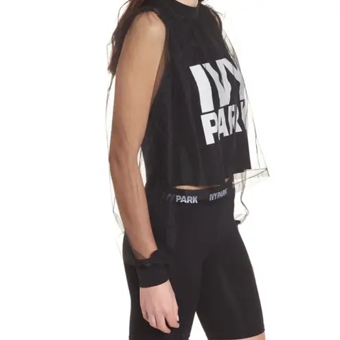 Ivy Park NWT Black Festival Tulle Top XXS