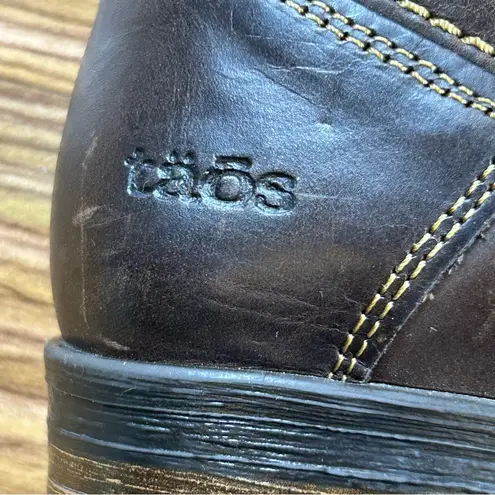 Taos Factor Quilted Leather Combat Boots Chocolate Brown