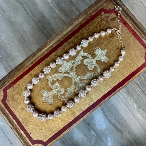 Gold/rhinestone beaded necklace​ NEW bling wedding mother of the bride wedding Gold