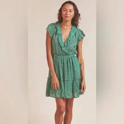 Trovata Birds of Paradis NWT Green Marcella Lawn Dot Dress Size Large