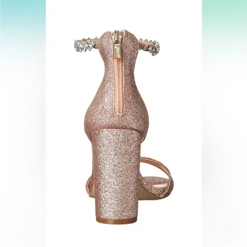 Jewel by Badgley Mischka Louise Ankle Strap Sandal Rose Gold Women’s Size 8