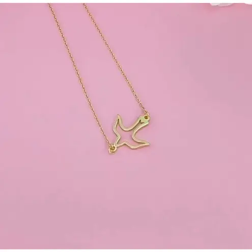 Boutique Flying Swallow Necklace | Yellow Gold Gold Plated 925 Sterling Silver