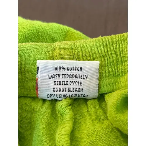 NWT Manta Del Lago Pants Sz XL Green Crochet Hem Cropped Size L