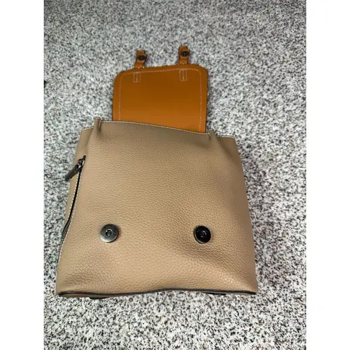 Montana West Women's Small Colorblock Convertible Backpack Beige Tan