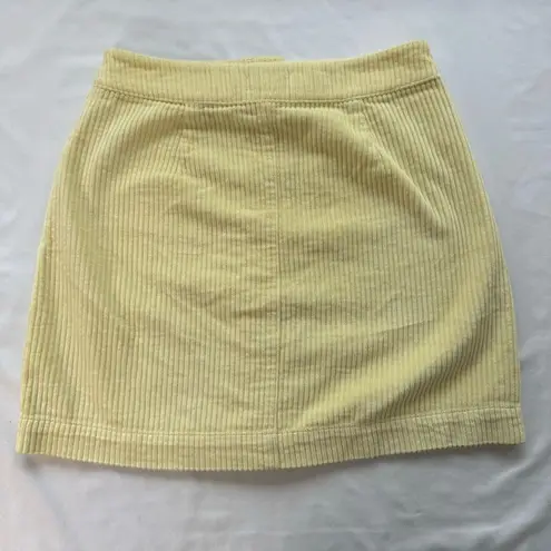 Wilfred  Free sz 2 Yellow Karmen Corduroy Button Mini Skirt Cotton Pastel Preppy