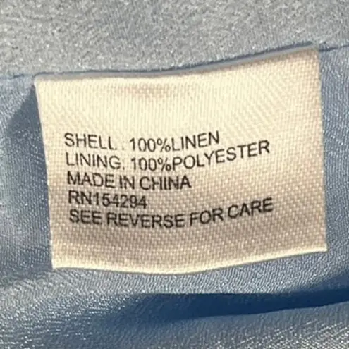 Central Park West NEW Blue Frankie Linen Double Breasted Blazer Coat Jacket Sz M