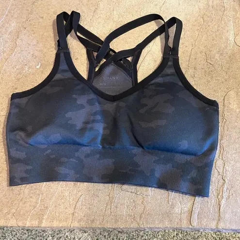 Spanx  Look At Me Now Camo Black an Grey Racerback Sports Bra