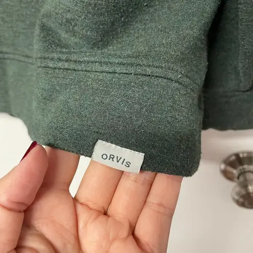 Orvis  Classic Collection Womens Olive Green Cropped Pullover Sweatshirt Small