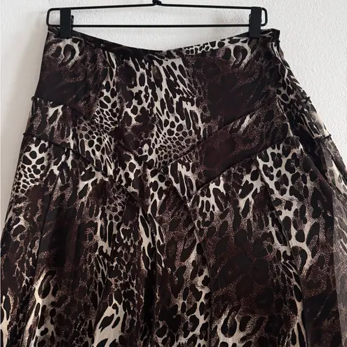 Coco Bianca Leopard Midi Skirt M Brown Size M