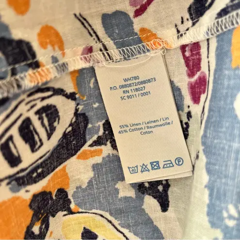 Boden USA Boden• Retro Rowboats Boats Cotton Linen Belted Fit & Flare Shirt Dress•Size 10