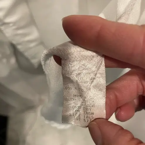 Vintage 80’s semi sheer silky white mesh wide collar flowy blouse wrap button Size 12