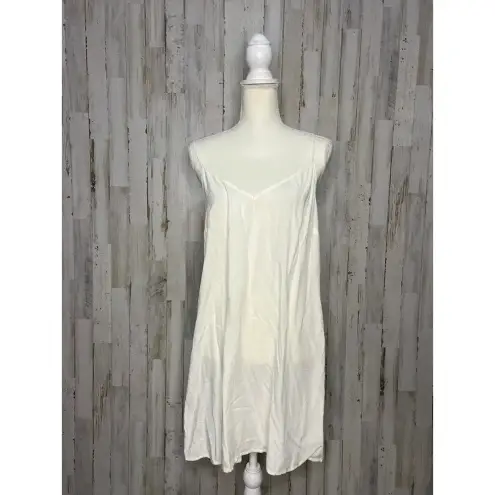 Anthropologie  Women's Medium White Slip Dress Sleeveless‎ Adjustable Straps
