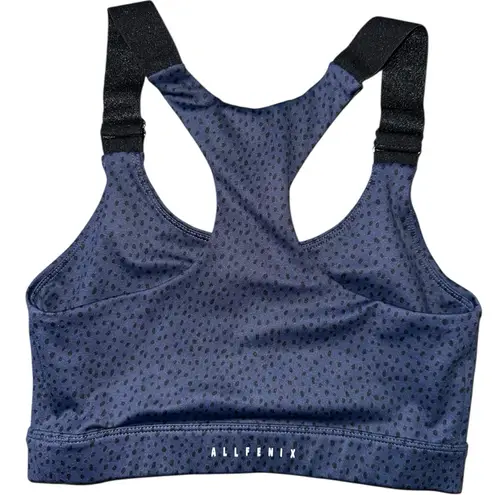 ALLFENIX Women’s Size S Navy Blue Black Dots Adjustable Racerback Sports Bra