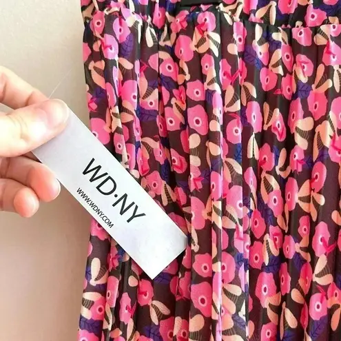 WD•NY WD.NY Floral Pleated Midi Skirt, Size Medium