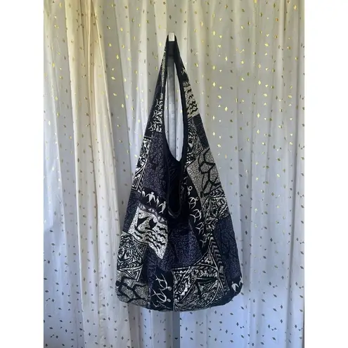 Polynesian Handmade Hawaiian Reversable Tribal Shoulder Hobo Beach Shopping Bag Purple