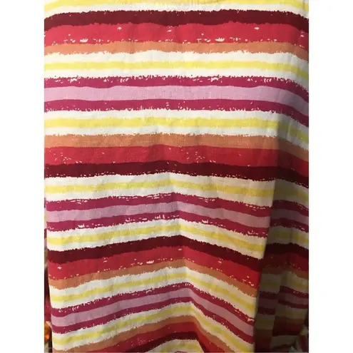 For Cynthia Linen Cynthia Striped Red Orange Multicolor Linen Blend Boxy Fit Top size xl
Co