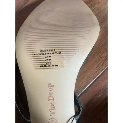 The DROP Avery Square Toe Sandal MINIMALIST SEXY Size 8 Olive Green Snake thumbnail 5