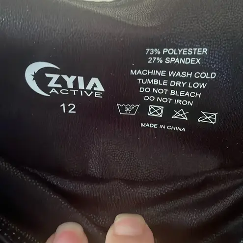 Zyia Black Metallic Ombre Light n Tight Hi-Rise 7/8 Legging Size 12