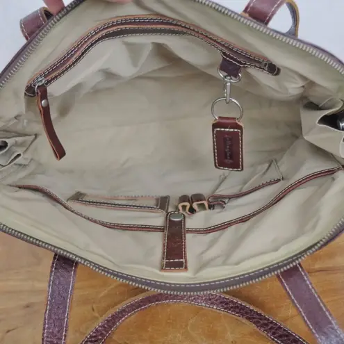 Ellington "Sorrento Working Purse" Portfolio Style Brown Leather Satchel Purse Tan