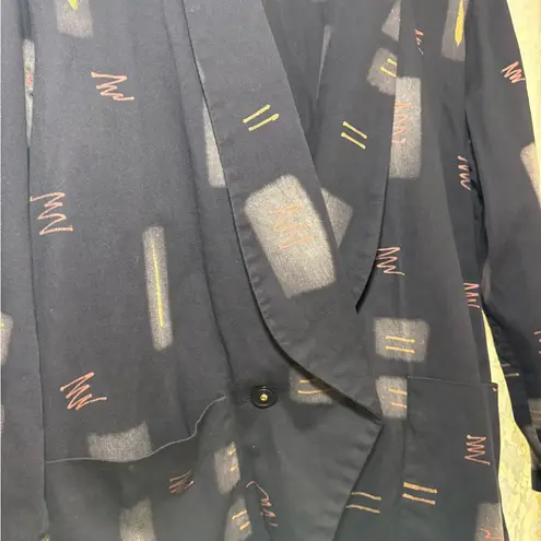 Vintage Kay Chapmen blazer coat Black cotton oversized baggy euc Size undefined