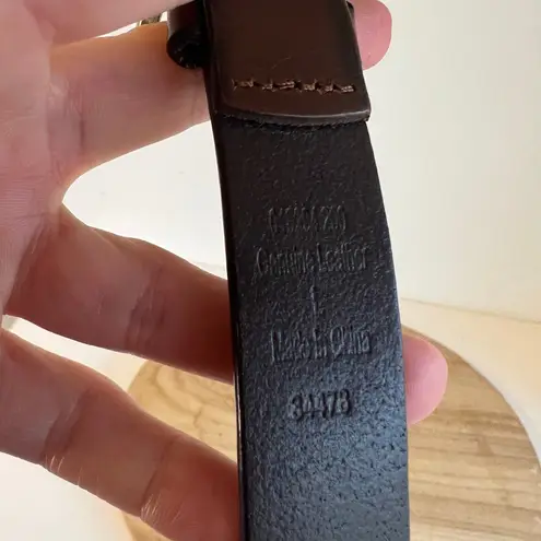 Vintage Brown Genuine Leather Cut Out Western Golden Buckle Belt Size Large