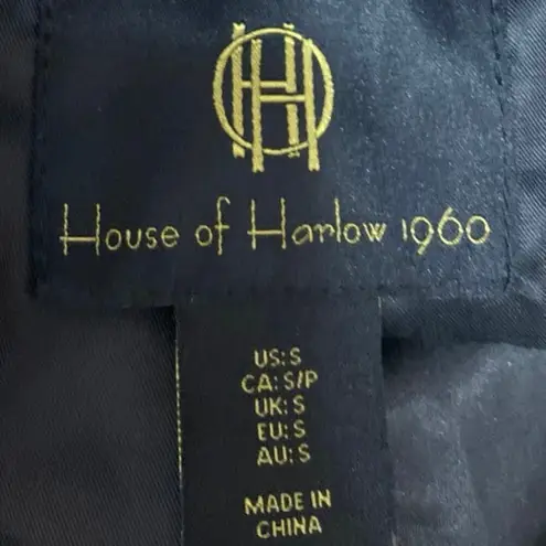 House of Harlow 1960 Yellow Black Gingham Long Sleeve Blazer Skirt 2 Pc Set S/M