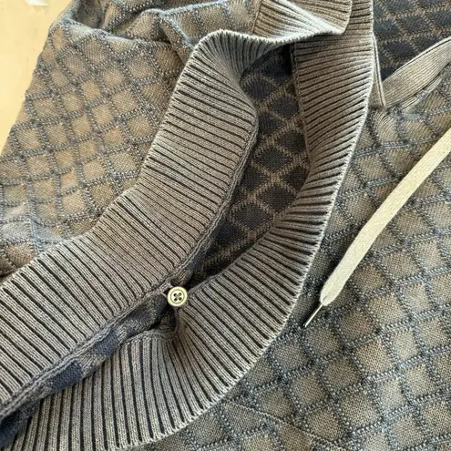 Carbon 2 Cobalt Long Sleeve Portico Poncho Sweater Hood Gray Blue Knit L/XL Size L