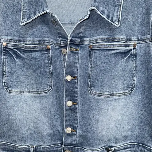 Judy Blue Denim Romper Womens Plus Size 3XL 22 24 High Waist Short Sleeve 150244