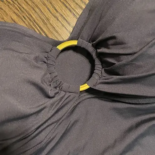 Bleu Rod Beattie draped ring me up black bandini swim top 6 NWT