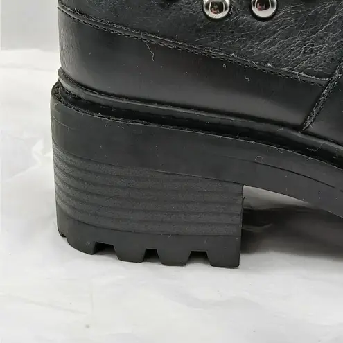 Karl Lagerfeld Breck Chelsea Combat Boots Women Size 6M Black Leather Biker Goth